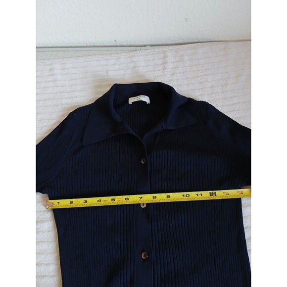 Babaton Womens Cardigan Blue Navy Long Sleeve Button V-neck XS Sweater Classic - Picture 9 of 14